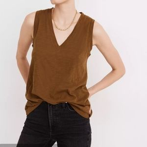 Madewell Organic V-Neck Sleeveless T-shirt